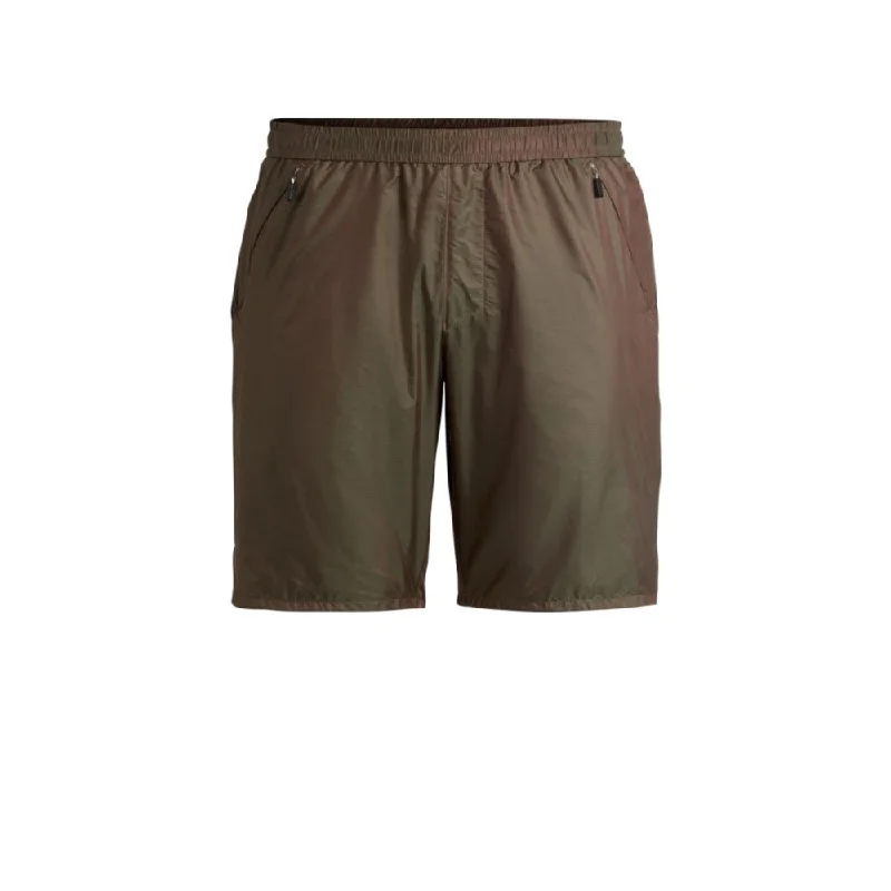 Slim-fit shorts in iridescent ripstop with inner shorts Minimalist Men's Casual 