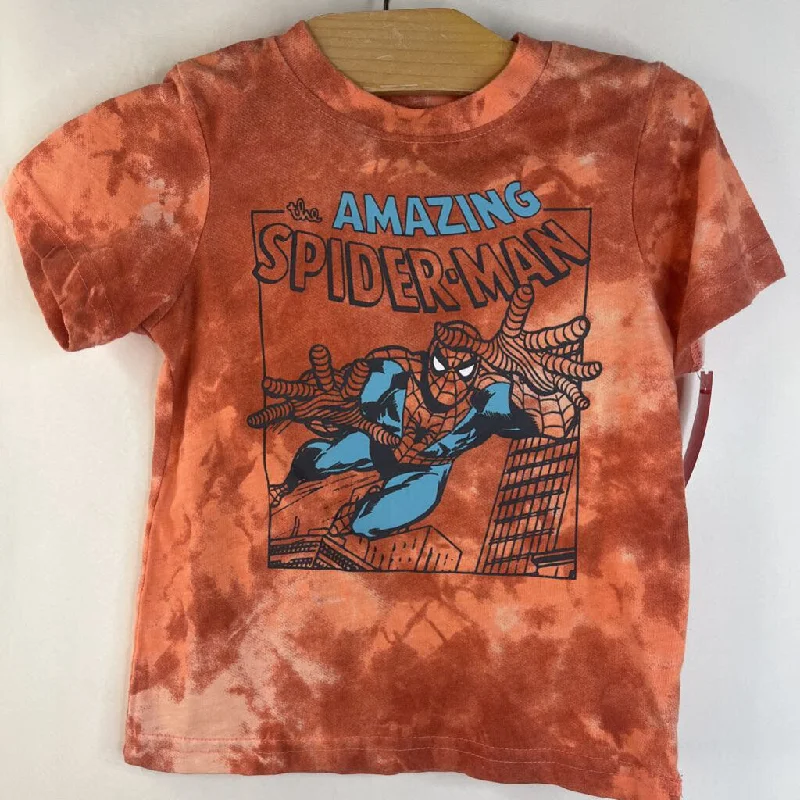 Size 2: Marvel Red/Blue Tie-Dye Spider-Man T-Shirt Cool Men's Skate