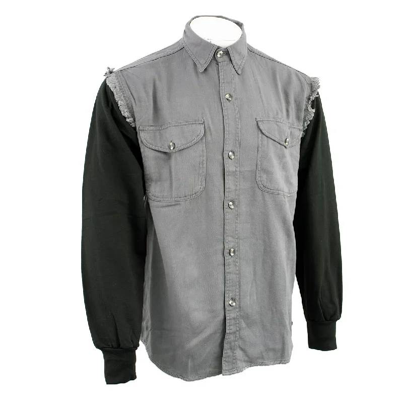 NexGen DM4444 Men's Grey with Black Long Sleeve Button Down Shirt British Gentleman Style