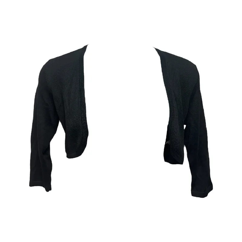 Cropped Alpaca Silk Blend Bolero Sweater By Peruvian Connection In Black, Size: M Modern Men's Tech