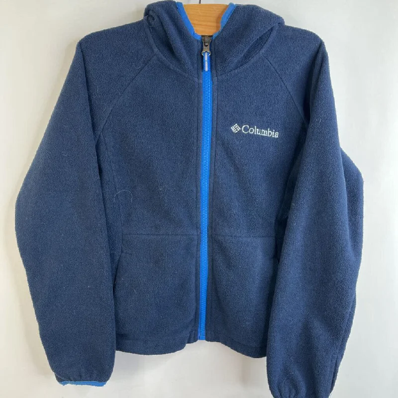 Size 6-7: Columbia Blue Zip-Up Fleece Hoodie Casual Men's Loose