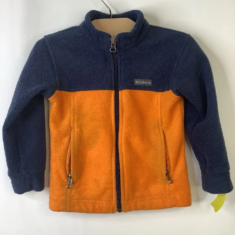 Size 3: Columbia Navy Blue & Orange Fleece Coat Trendy Men's Scandinavian