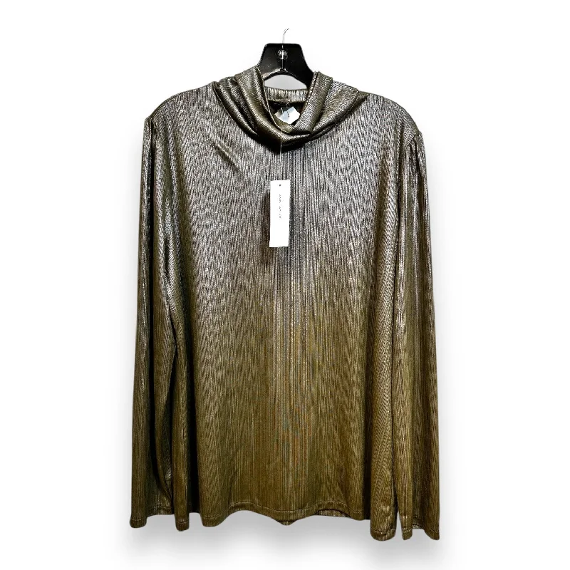 Top Long Sleeve By Ann Taylor In Bronze, Size: Xxl Street