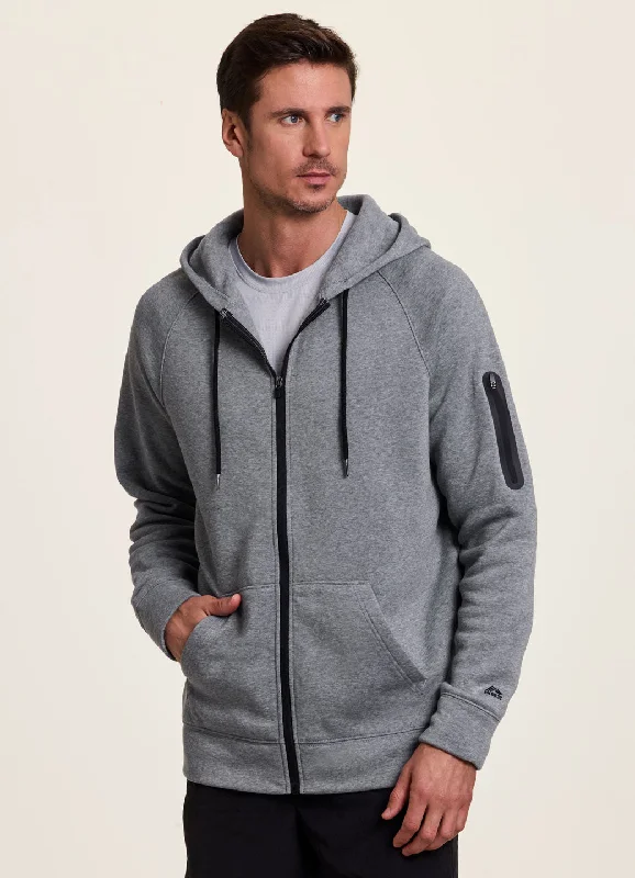 In Motion Full Zip Fleece Hoodie Sporty Men's Athleisure 